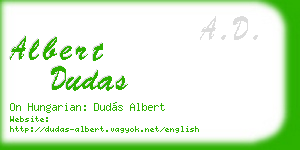 albert dudas business card
