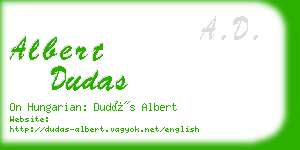 albert dudas business card